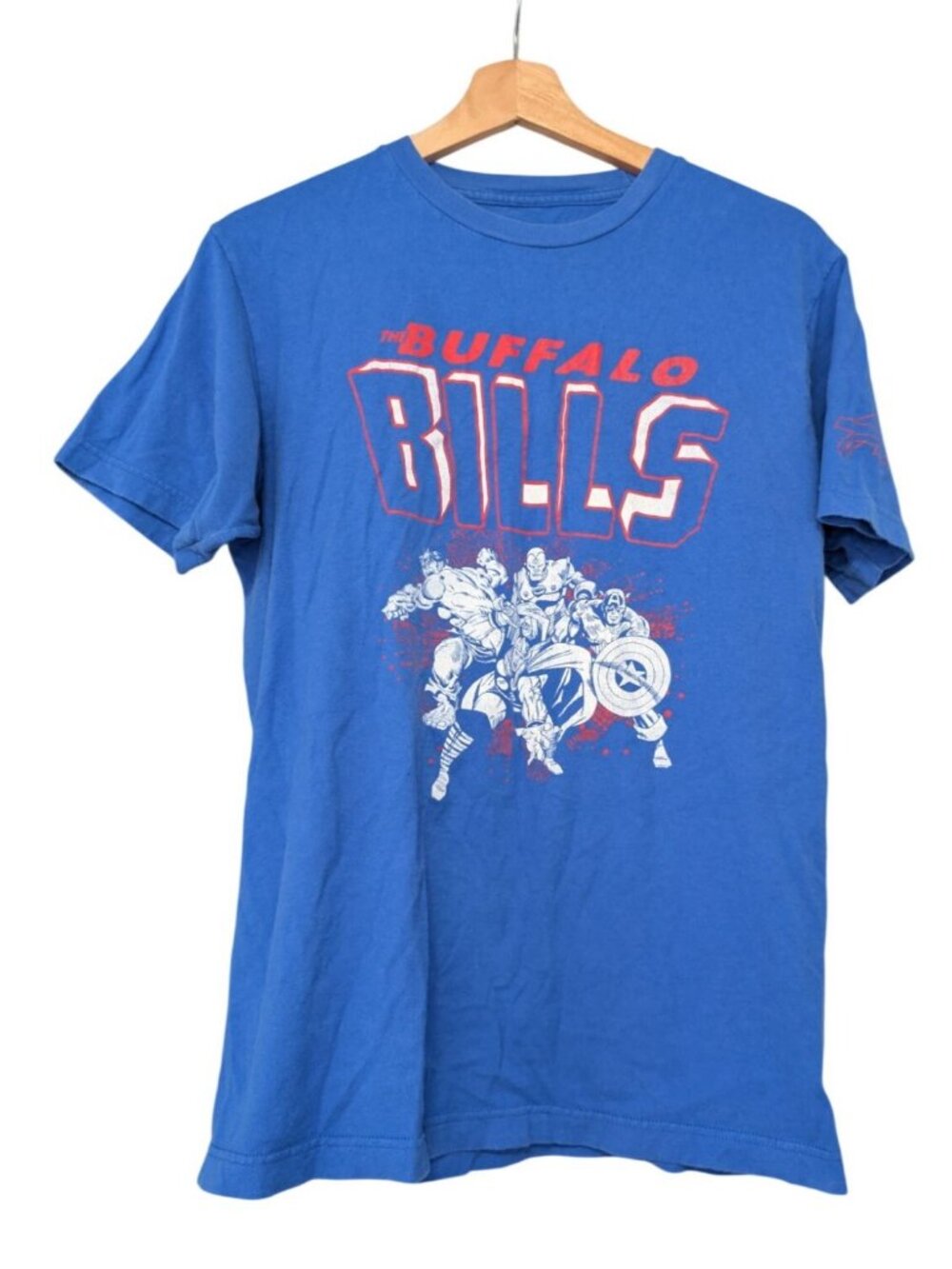 NFL Buffalo Bills Marvel Avengers Tee Shirt By Junk Food Blue Mens M
